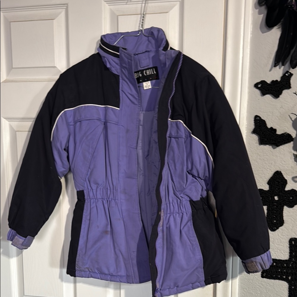 Big Chill Purple and Black Jacket and gloves